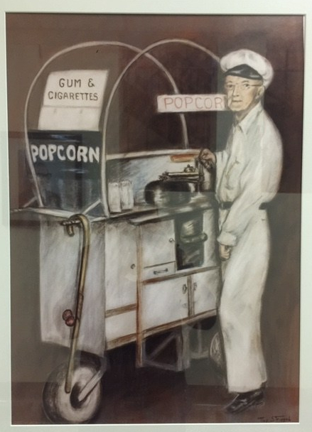 “Popcorn Charley Bower, Popcorn Vendor”, by Tiny Striegel, ca. 1970s, Royal Gorge Regional Museum & History Center Collection